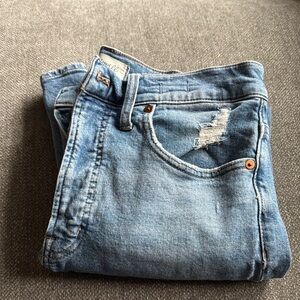 Distressed Blue Denim Jeans